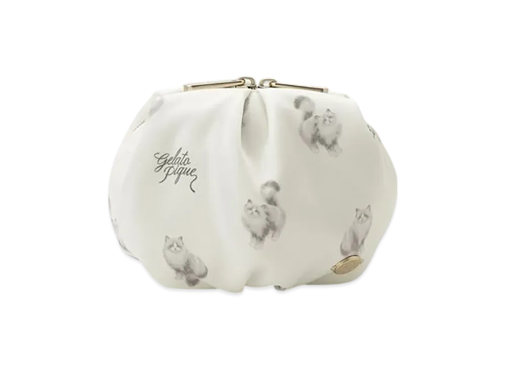GELATO PIQUE Cat All Pattern Pouch "Off White"
