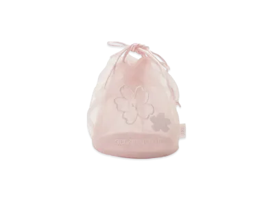 GELATO PIQUE Spring Sakura Embroidery Organza Drawstring Bag Pouch "Pink"