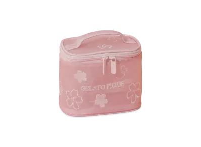 GELATO PIQUE Spring Sakura Embroidered Organza Vanity Pouch "Pink"