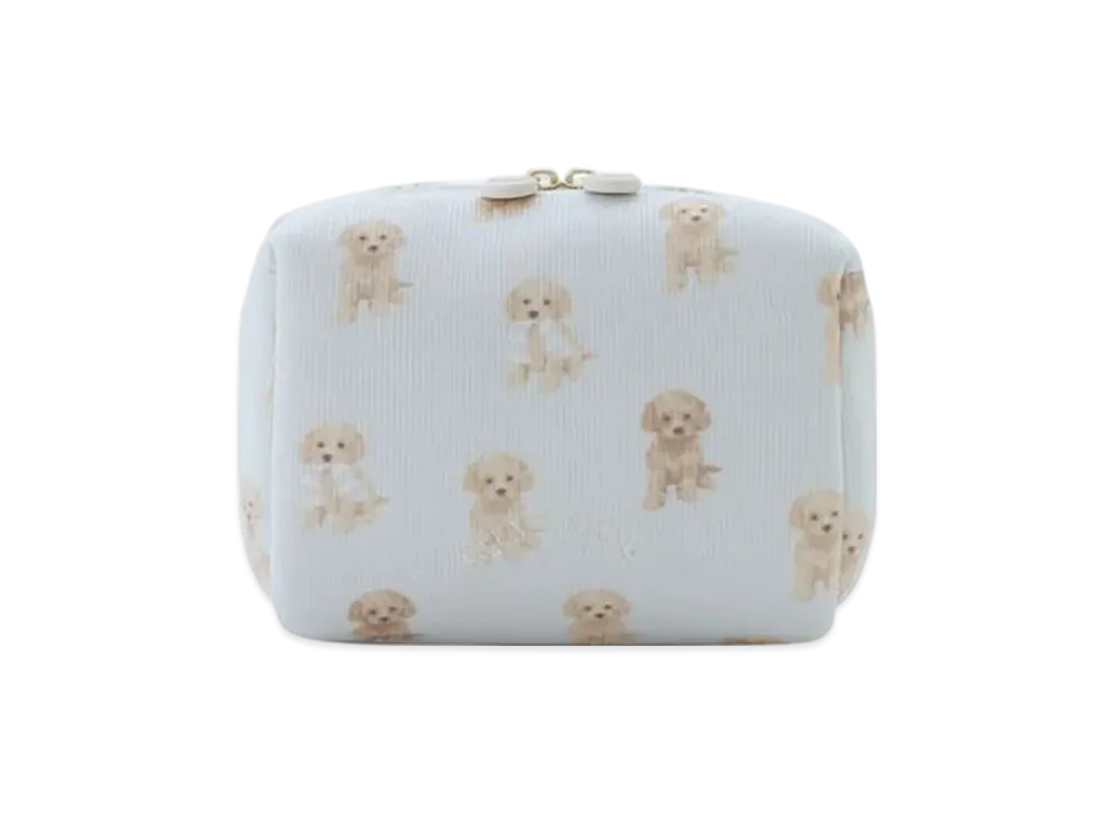 GELATO PIQUE Toy Poodle Pattern Square Pouch "Blue"