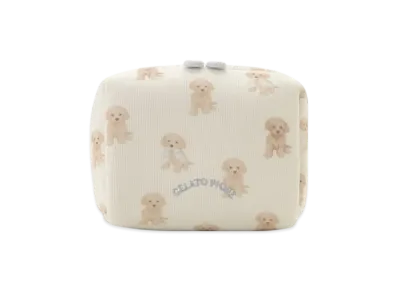 GELATO PIQUE Toy Poodle Pattern Square Pouch "Off White"