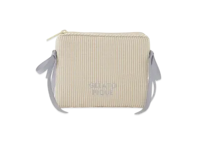 GELATO PIQUE Striped Ribbon Tissue Pouch "Yellow"