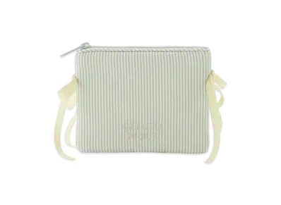 GELATO PIQUE Striped Ribbon Tissue Pouch "Green"