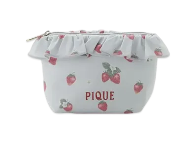GELATO PIQUE Strawberry Pattern Frill Tissue Pouch "Blue"