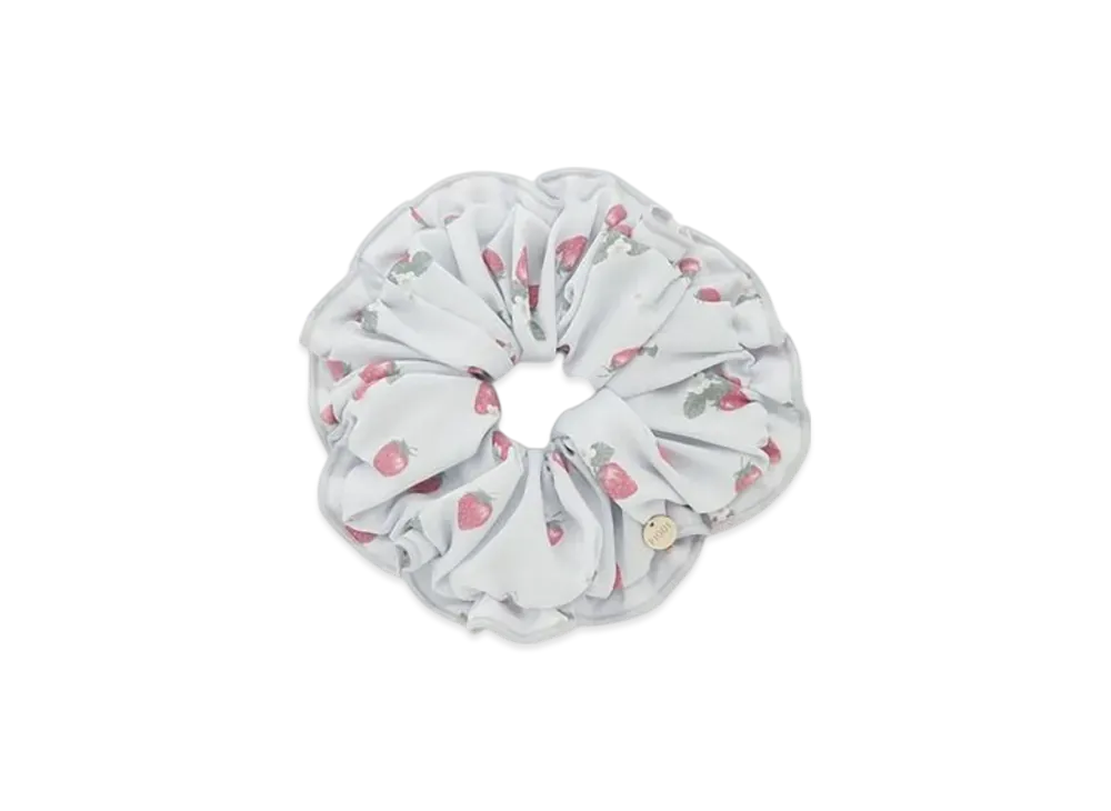 GELATO PIQUE Strawberry Pattern Frill Scrunchie "Blue"
