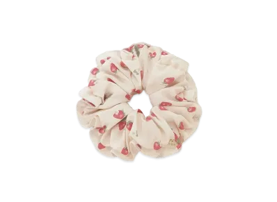 GELATO PIQUE Strawberry Pattern Frill Scrunchie "Off White"
