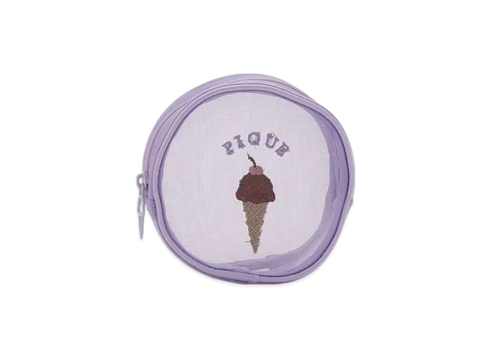 GELATO PIQUE Ice Embroidery Round Pouch "Lavender"