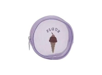 GELATO PIQUE Ice Embroidery Round Pouch "Lavender"