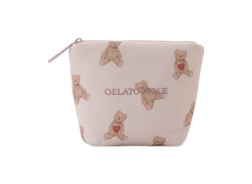 GELATO PIQUE Heart Bear All Pattern Tissue Pouch "Pink"