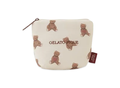 GELATO PIQUE Heart Bear All Pattern Tissue Pouch "Brown"