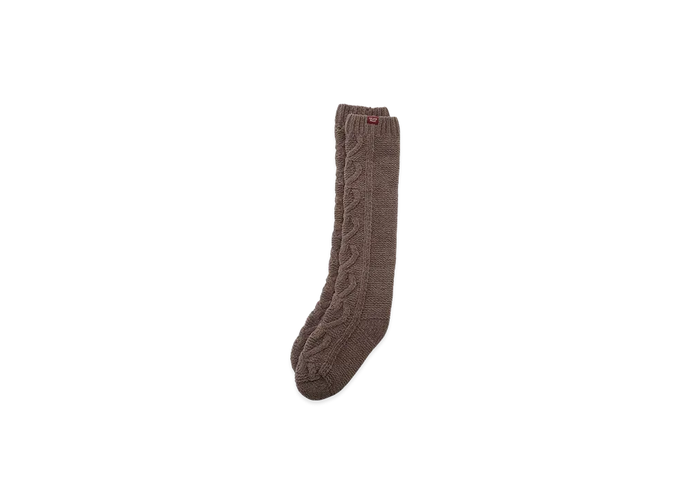 GELATO PIQUE Heart Aran Long Socks "Brown"