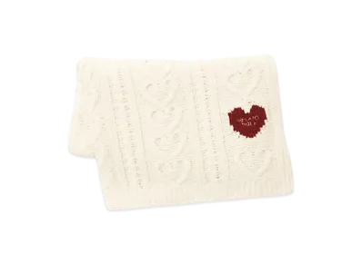 GELATO PIQUE Heart Aran Blanket "Cream"