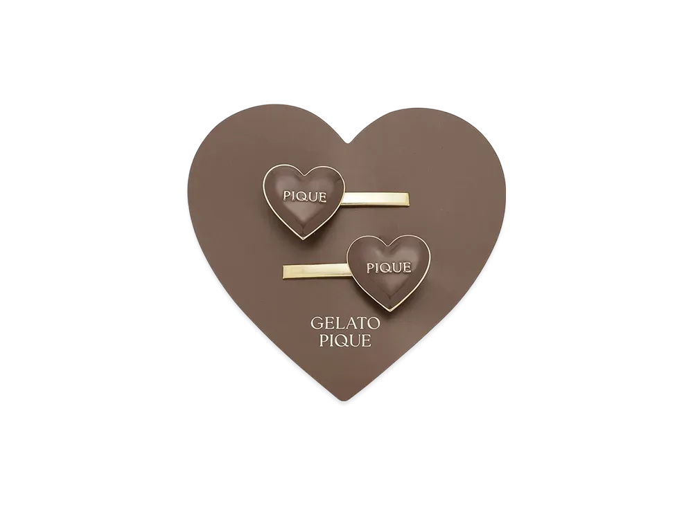 GELATO PIQUE Heart Hairpin Set "Brown"