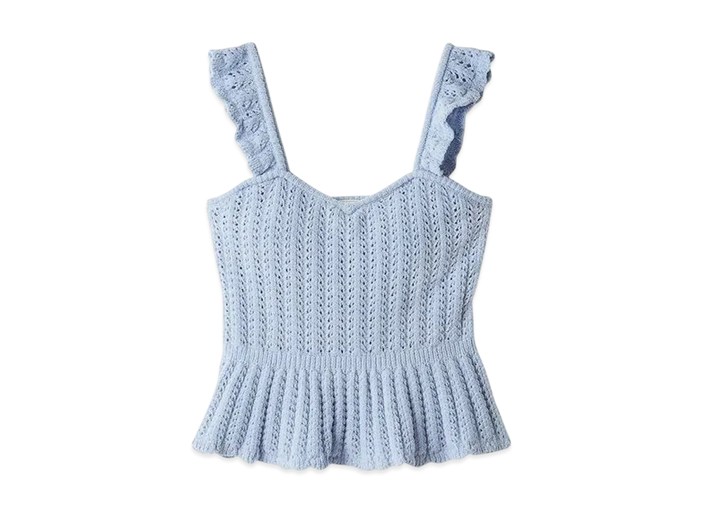 GELATO PIQUE Crochet Cup-In Tank Top "Blue"