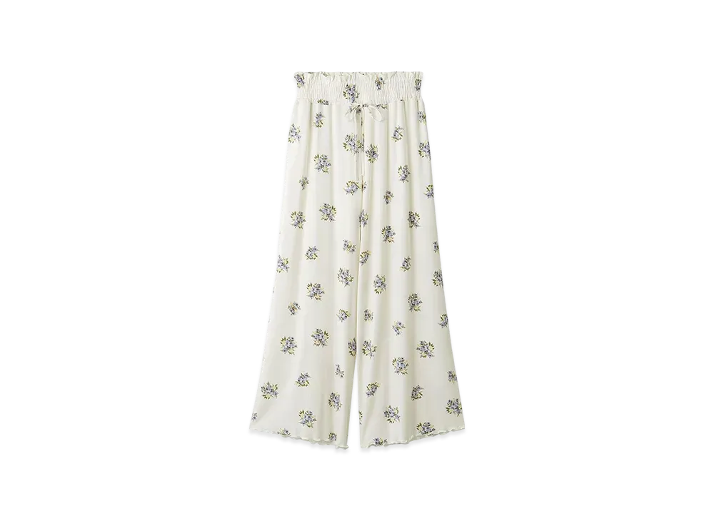 GELATO PIQUE Flower Pattern Long Pants "Blue"