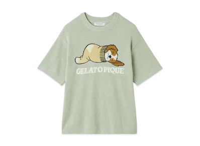 GELATO PIQUE Om Airy Moko Dog Jacquard Pullover "Mint"