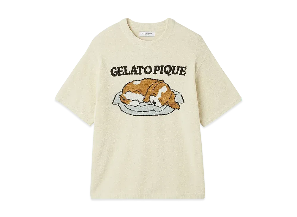 GELATO PIQUE Om Airy Moko Dog Jacquard Pullover "Cream"
