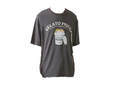 GELATO PIQUE Homme Cool To The Touch Rayon Sleeping Dog One-Point T-Shirt "Dark Gray"