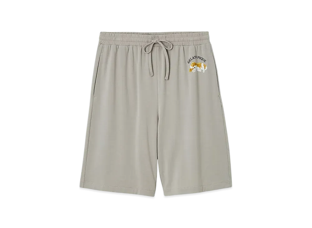 GELATO PIQUE Homme Cool To The Touch Rayon Sleeping Dog One-Point Shorts "Gray"