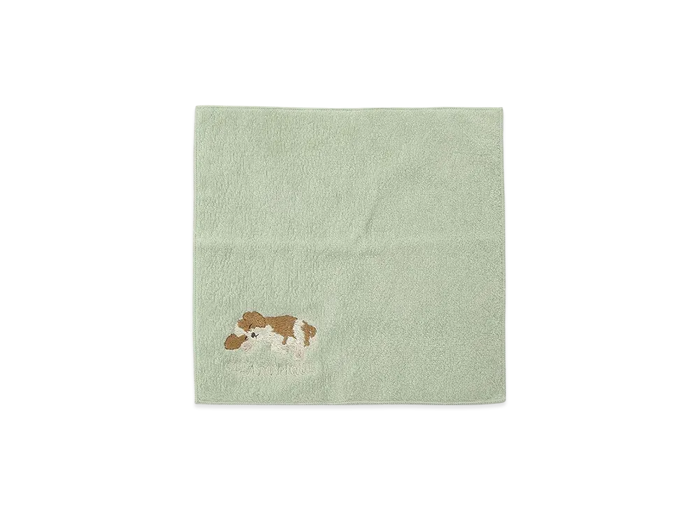 GELATO PIQUE Homme Sleeping Dog Embroidered Hand Towel "Mint"