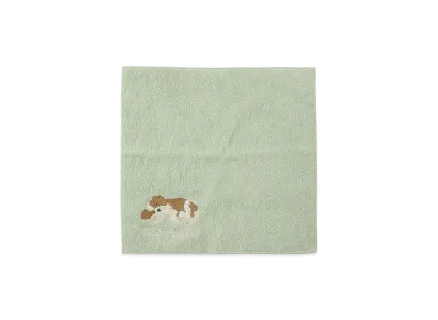 GELATO PIQUE Homme Sleeping Dog Embroidered Hand Towel "Mint"