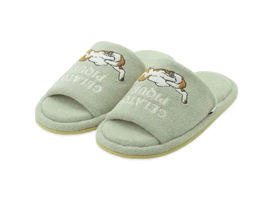 GELATO PIQUE Homme Airy Moco Sleeping Dog Applique Room Shoes "Mint"