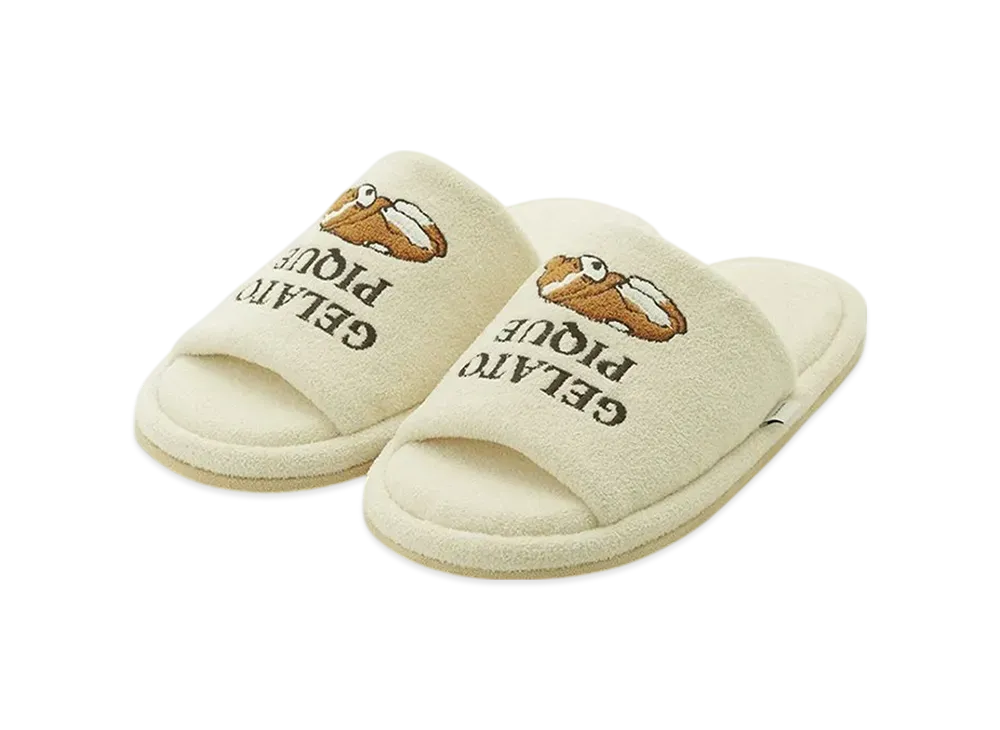 GELATO PIQUE Homme Airy Moco Sleeping Dog Applique Room Shoes "Cream"