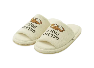 GELATO PIQUE Homme Airy Moco Sleeping Dog Applique Room Shoes "Cream"