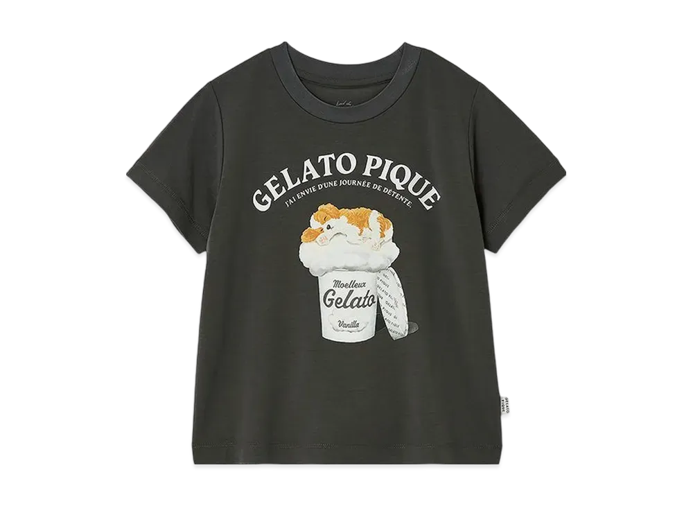 GELATO PIQUE Kids Sleeping Dog T-Shirt "Charcoal Gray"