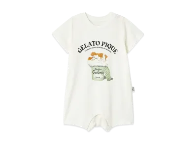 GELATO PIQUE Baby Sleeping Dog Rompers "Off White"