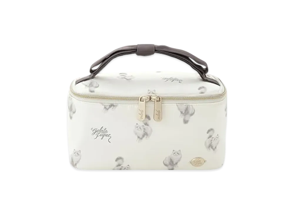GELATO PIQUE Catall Pattern Vanity Pouch "Off White"