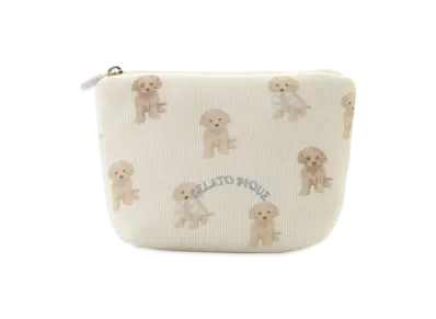 GELATO PIQUE Toy Poodle Pattern Tissue Pouch "Off White"