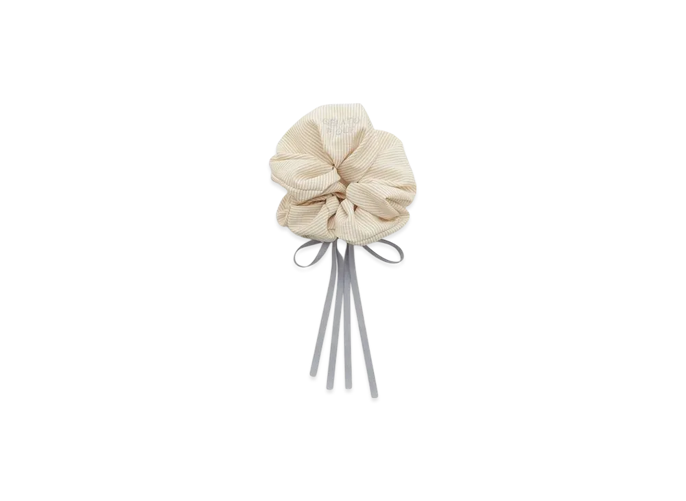 GELATO PIQUE Striped Ribbon Scrunchie "Yellow"