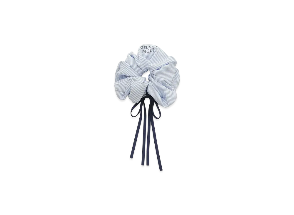 GELATO PIQUE Striped Ribbon Scrunchie "Blue"