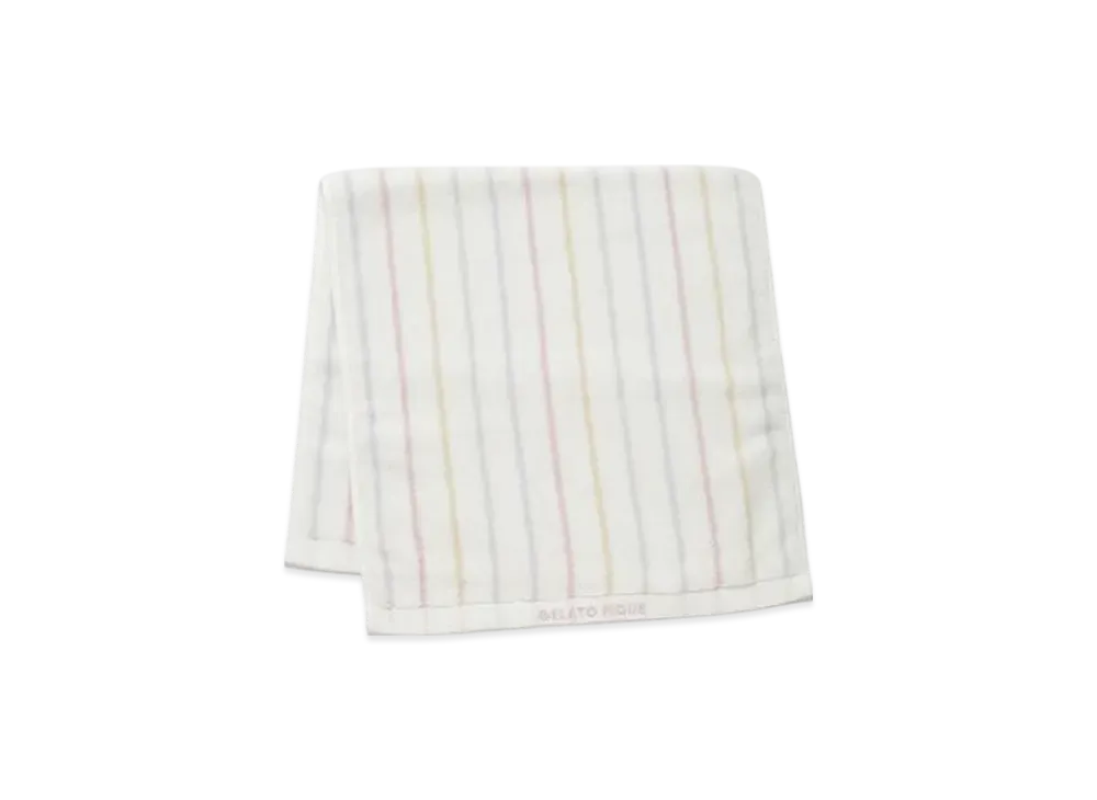 GELATO PIQUE Colorful Striped Face Towel "Off White"