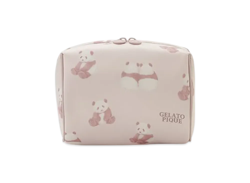GELATO PIQUE Panda All Pattern Square Pouch "Pink"