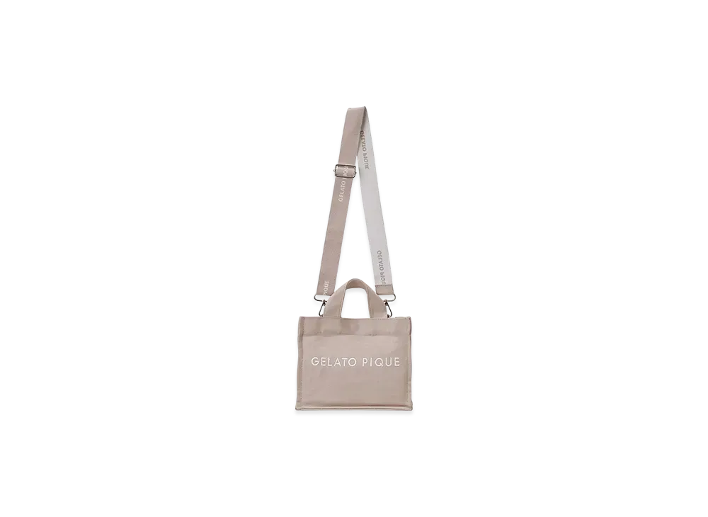GELATO PIQUE Canvas Logo Shoulder Bag "Beige"