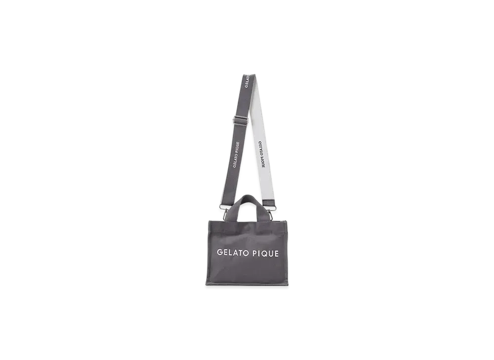 GELATO PIQUE Canvas Logo Shoulder Bag "Dark Gray"
