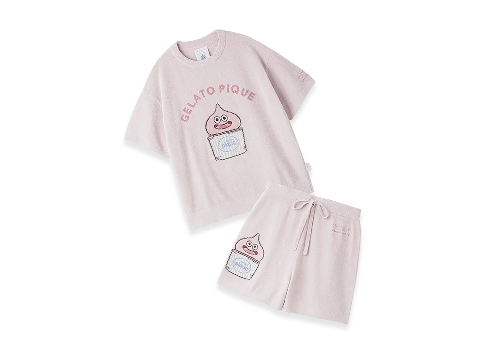 GELATO PIQUE x DRAGON QUEST Women's Jacquard S/S Pullover & Shorts Set "Pink"