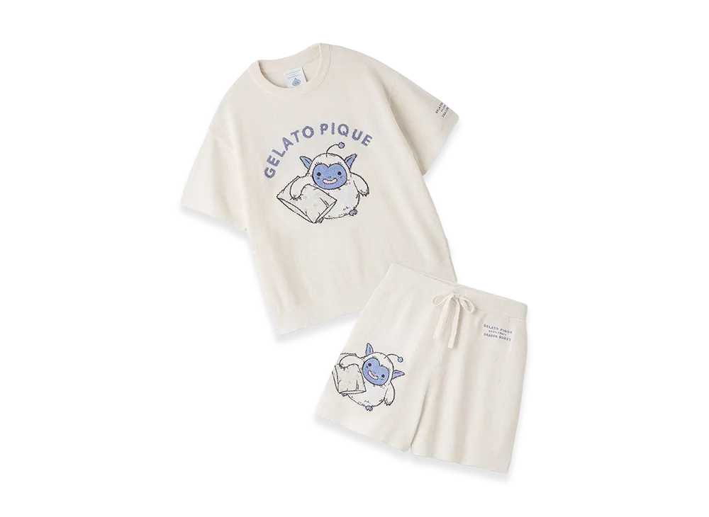 GELATO PIQUE x DRAGON QUEST Women's Jacquard S/S Pullover & Shorts Set "Off White"