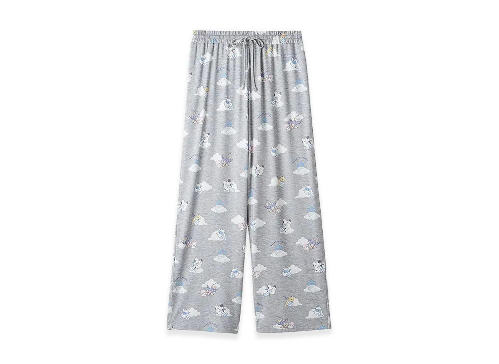 GELATO PIQUE x DRAGON QUEST Women's Allover Pattern Long Pants "Grey"