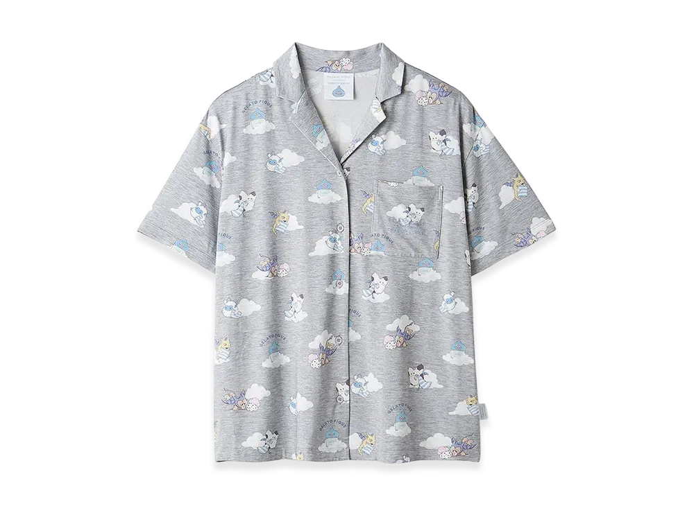 GELATO PIQUE x DRAGON QUEST Women's Allover Pattern S/S Shirt "Grey"
