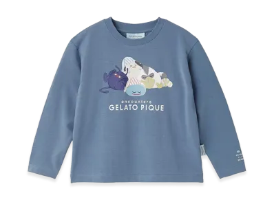 GELATO PIQUE x DRAGON QUEST Kids Sleeping Monster One Point L/S T-Shirt "Navy"