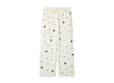 GELATO PIQUE x DRAGON QUEST Assorted Monster Allover Pattern Long Pants "Cream"