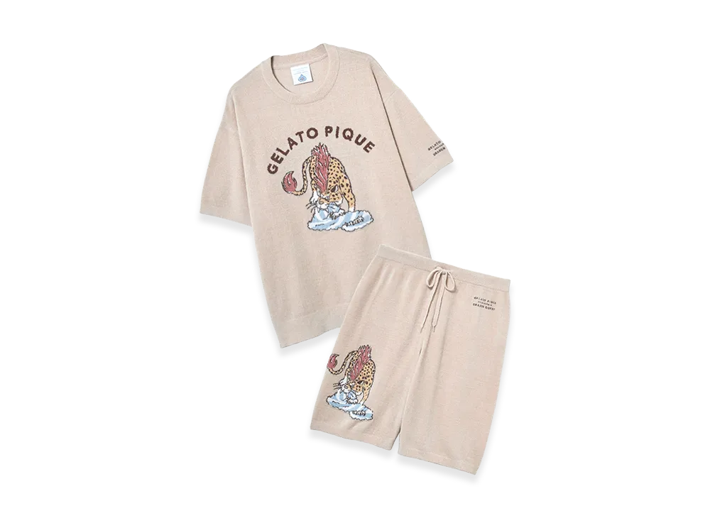 GELATO PIQUE x DRAGON QUEST Jacquard S/S Pullover & Half Pants Set "Pink"