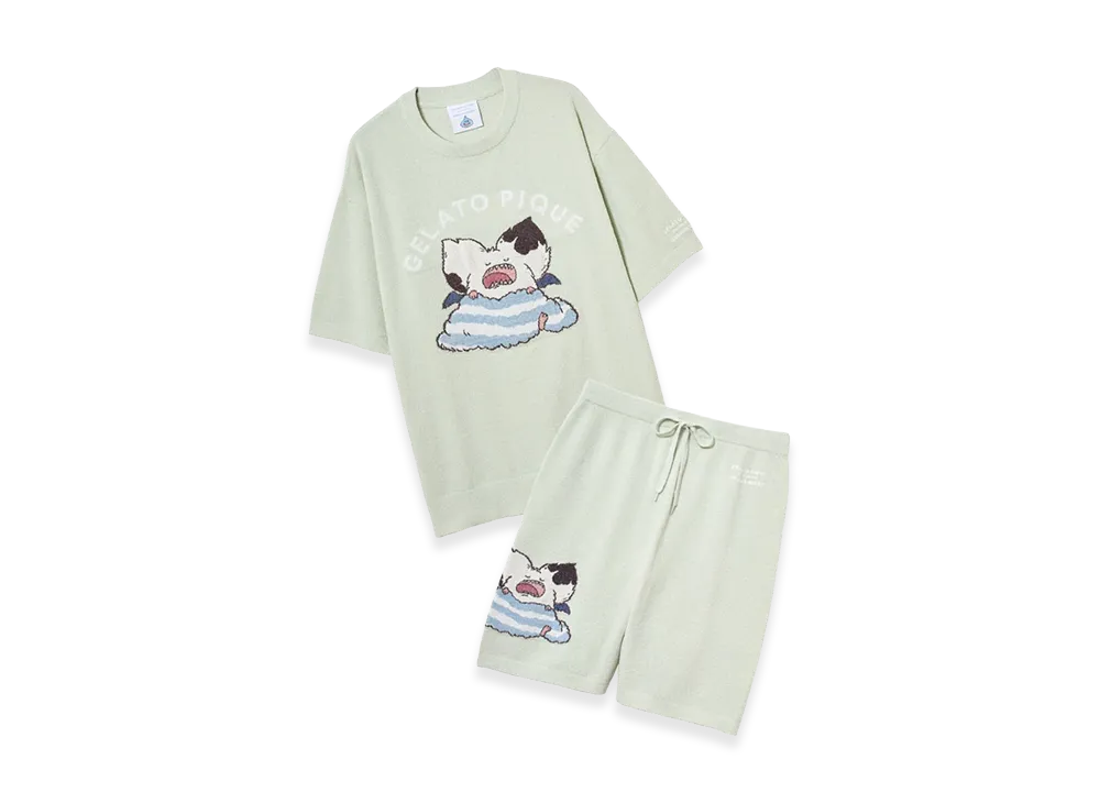 GELATO PIQUE x DRAGON QUEST Jacquard S/S Pullover & Half Pants Set "Mint"