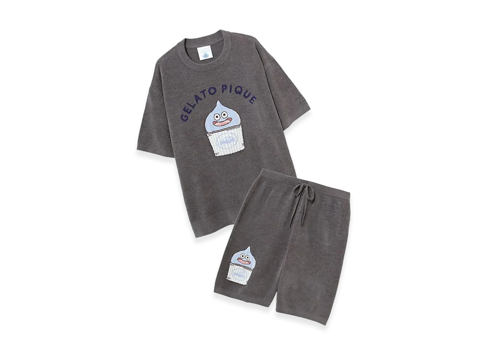 GELATO PIQUE x DRAGON QUEST Jacquard S/S Pullover & Half Pants Set "Dark Grey"