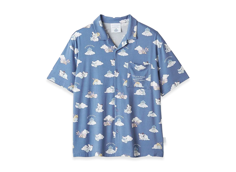 GELATO PIQUE x DRAGON QUEST Allover Pattern S/S Shirt "Blue"