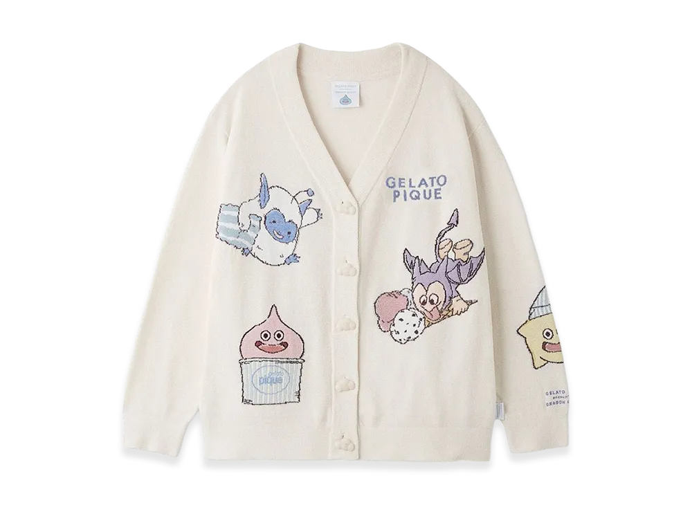 GELATO PIQUE x DRAGON QUEST Jacquard Cardigan "Off White"