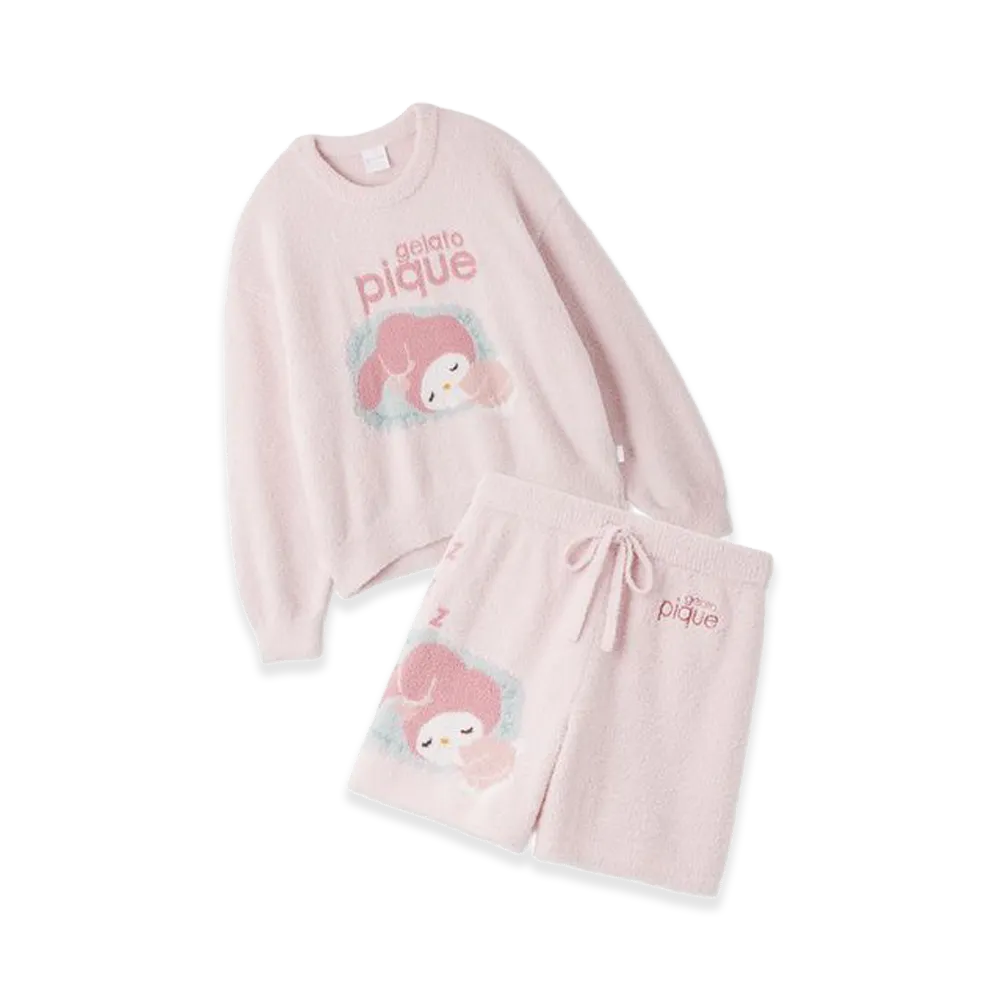 GELATO PIQUE x Sanrio Women's Baby Moco Jacquard Pullover & Shorts Set My Melody "Pink"